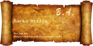 Barka Attila névjegykártya